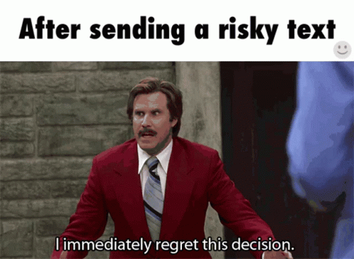 Man In Red Suit And Tie Says I Immediately Regret This Decision GIF
