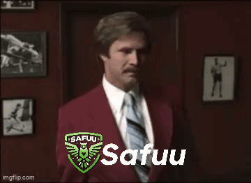 Man In Red Suit And Tie With Picture On Wall GIF