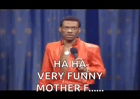 Man in Red Suit Saying Ha Ha