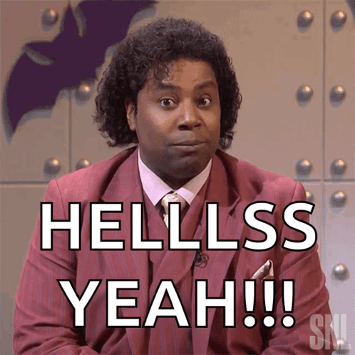 Man in Red Suit Saying Hell Yeah
