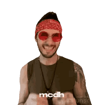 Man in Red Sunglasses and Bandana