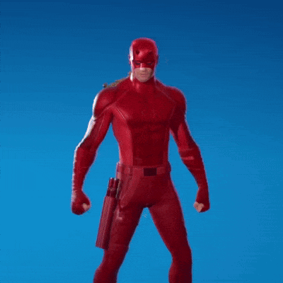 Man in Red Superhero Costume Waving