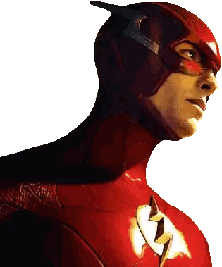 Man in Red Superhero Costume with Flash