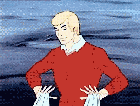 Man in Red Sweater Holding Towel