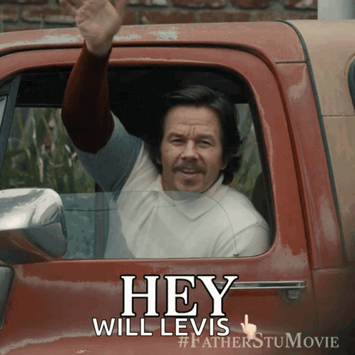 Man In Red Truck Saying Hey Will Levis GIF