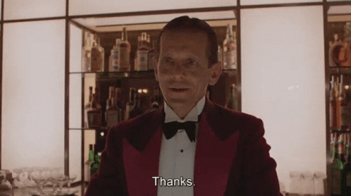 Man in Red Tuxedo Says Thanks