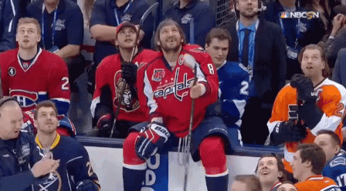 Man in Red Washington Capitals Jersey