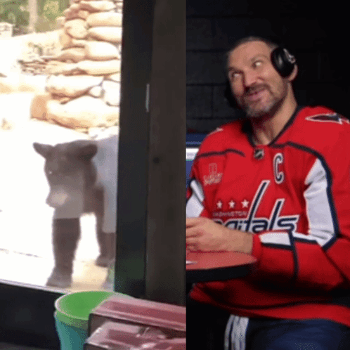 Man in Red Washington Capitals Jersey