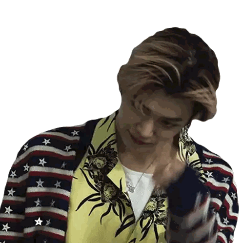 Man in Red White and Blue Star Cardigan