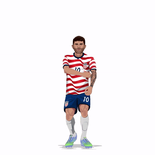 Man in Red White Blue Striped Shirt Number 10