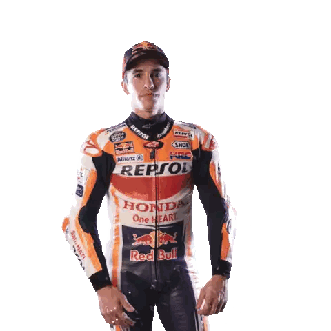 Man in Repsol Motorcycle Jacket