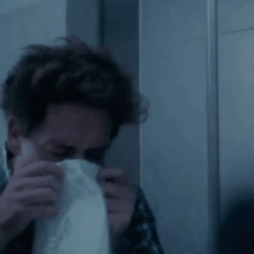 Man In Rest Room Anxiety Breathing GIF