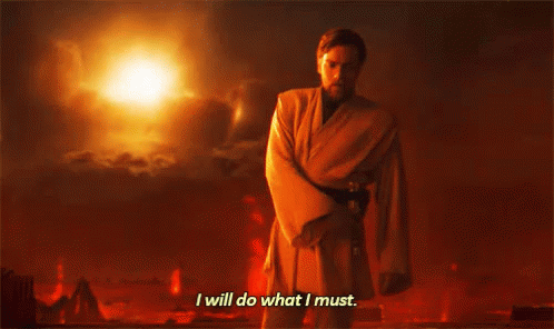 Man in Robe Holding Sword Says I Will Do What I Must