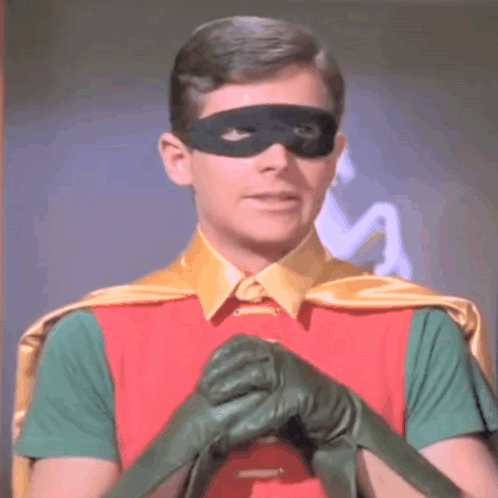 Man in Robin Costume With Mask