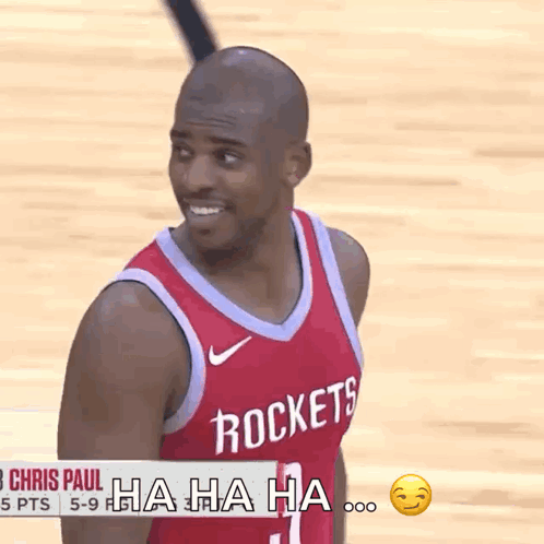 Man in Rockets Jersey Laughs