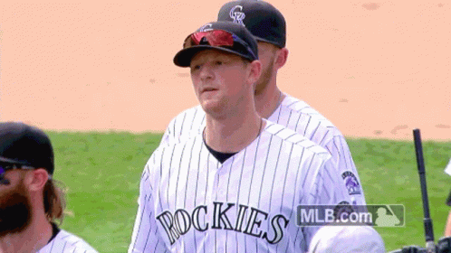 Man in Rockies Jersey on Field
