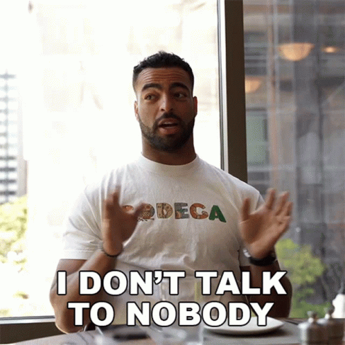 Man in Rodeca T-Shirt Says I Don't Talk to Nobody