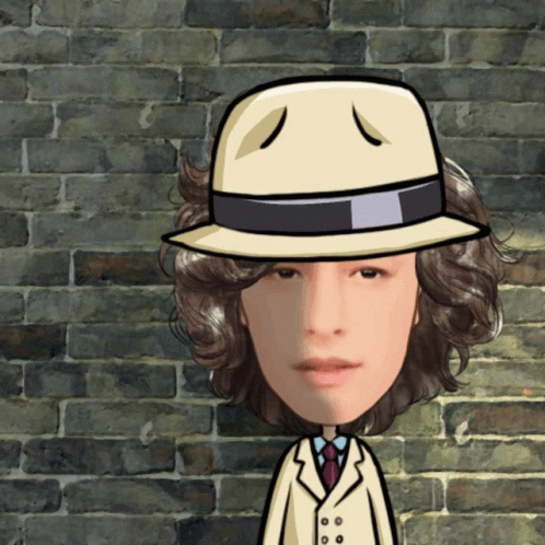 Man in Sad Face Hat
