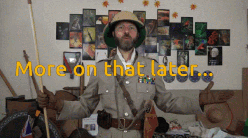 Man in Safari Outfit Thumbs Up Saying More On That Later