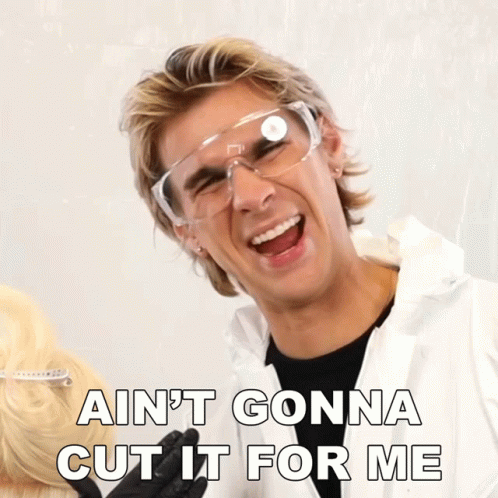 Man In Safety Goggles Laughing Ain't Gonna Cut It GIF
