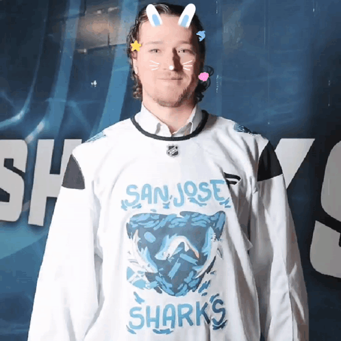 Man in San Jose Sharks Jersey