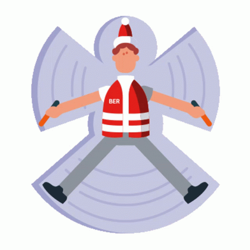 Man in Santa Hat and Vest Saying Ber
