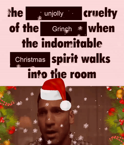 Man In Santa Hat With Grinch Quote GIF