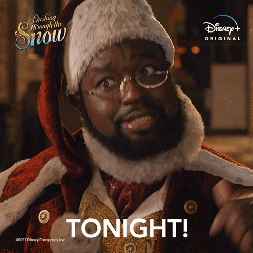 Man in Santa Suit Saying Tonight Disney Ad