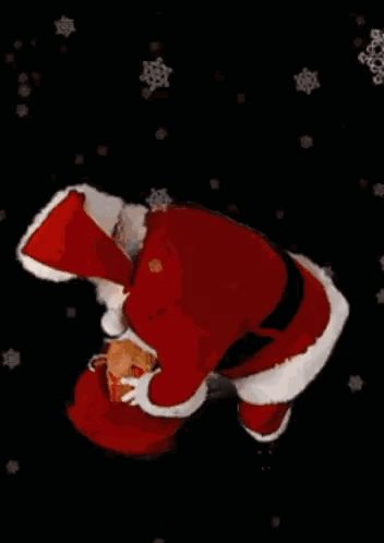 Man in Santa Suit Says Merry Christmas