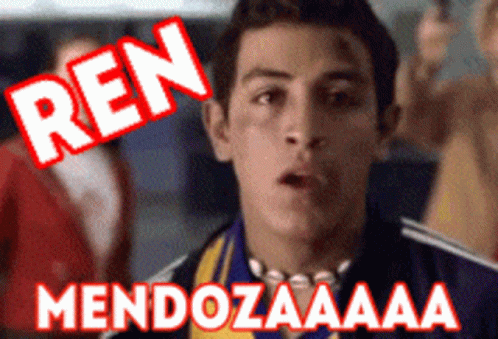 Man In Scarf Saying Ren Mendozaaaa GIF