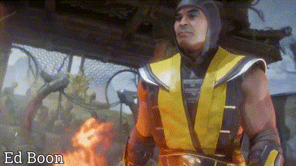 Man in Scorpion Costume With Fire Ed Boon