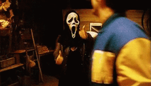 Man In Scream Mask Giving Thumbs Up GIF