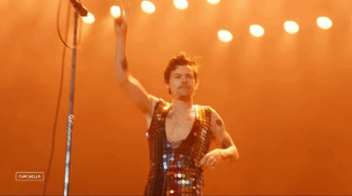 Man In Sequined Dress On Stage GIF