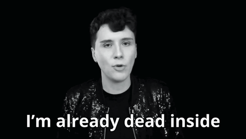 Man in Sequined Jacket Saying Im Already Dead Inside