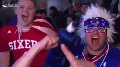 Man In Sixers Jersey Giving Thumbs Up GIF