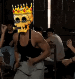 Man in Skull Mask with Crown