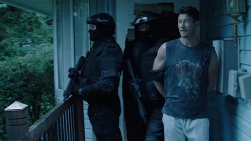 Man In Skull Tank Top Arrested By Police GIF