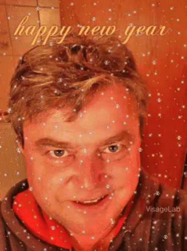 Man in Snowflakes Happy New Year
