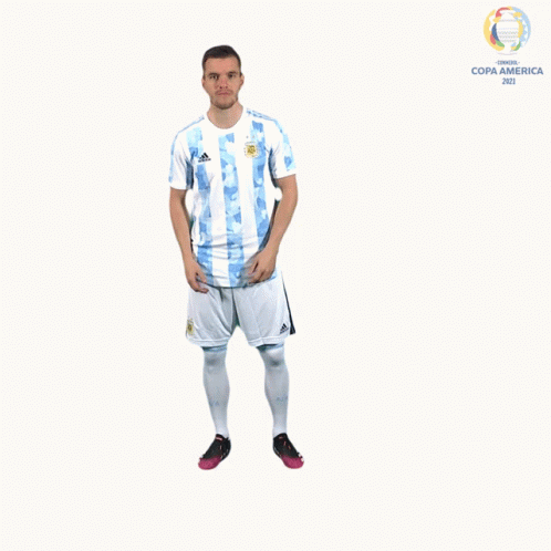 Man in Soccer Uniform Arms Crossed Copa America