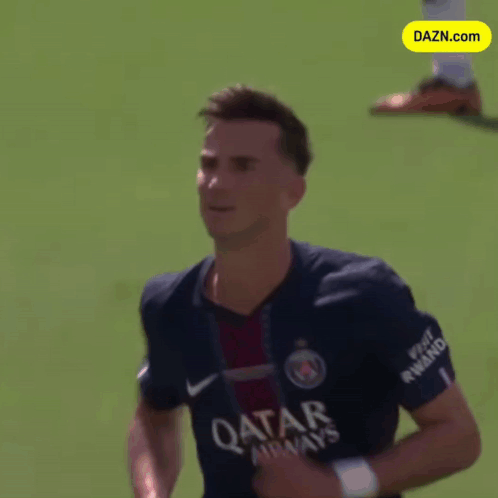 Man In Soccer Uniform With Dazn.com Ad GIF