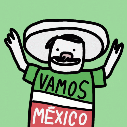 Man in Sombrero and Vamos Mexico Shirt
