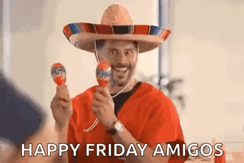 Man in Sombrero Holding Maracas