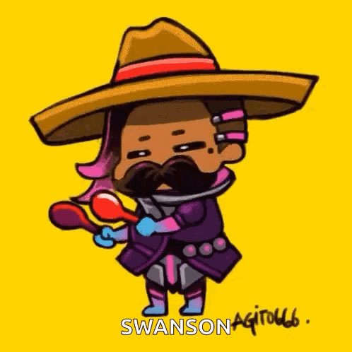 Man in Sombrero Holding Spoon