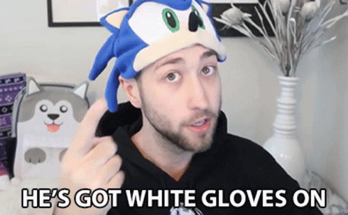 Man in Sonic Hat Giving Thumbs Up