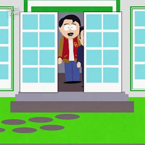 Man in South Park Jacket Standing