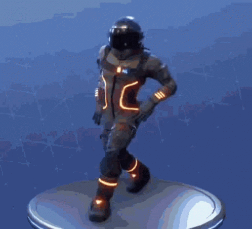 Man in Space Suit Dancing on Pedestal