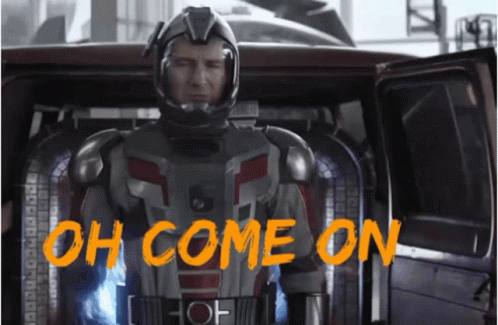 Man in Space Suit in Car With Words Oh Come On