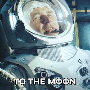 Man In Space Suit To The Moon GIF