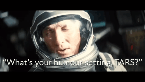 Man In Space Suit What's Your Humour Setting GIF
