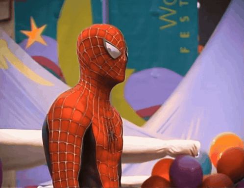 Man in Spider-Man Costume at Festival